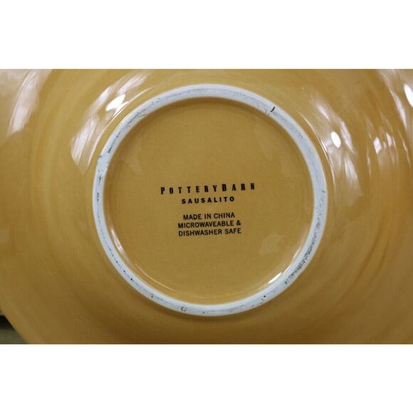 Pottery Barn Sausalito Tan Stoneware 10" Pasta Soup Bowls Set of 2 Dishes - Picture 5 of 5